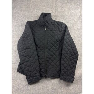 Eddie Bauer Goose Down Quilted Puffer Jacket Black Women's L Outdoor Granola VTG